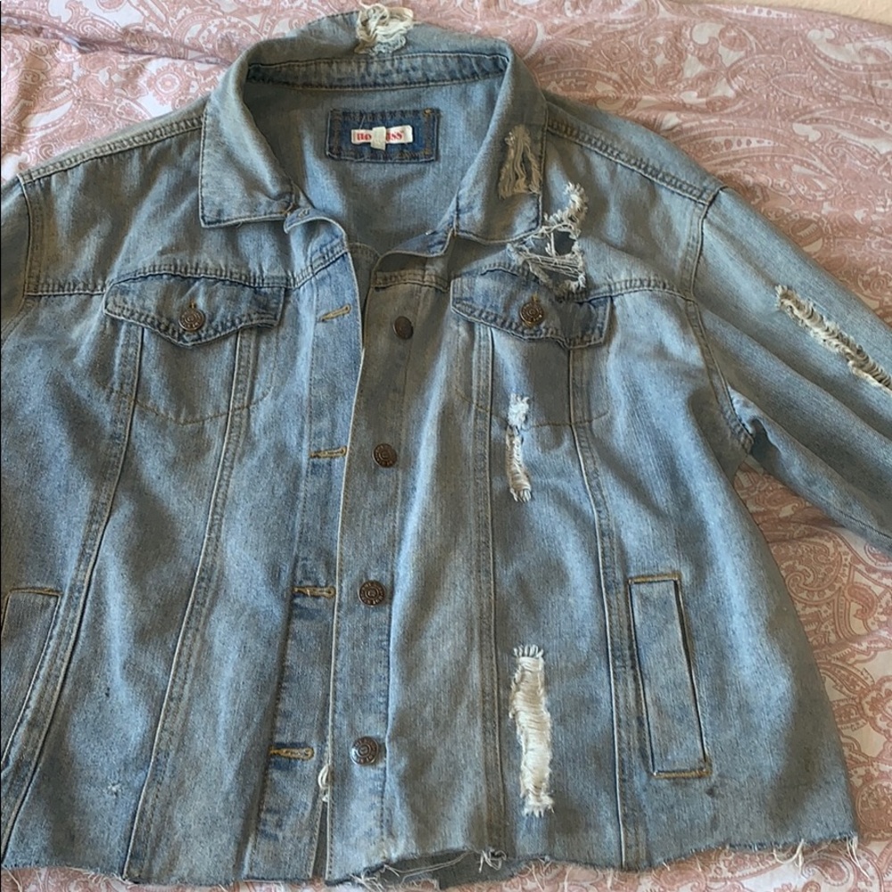 Oversized light wash jean jacket